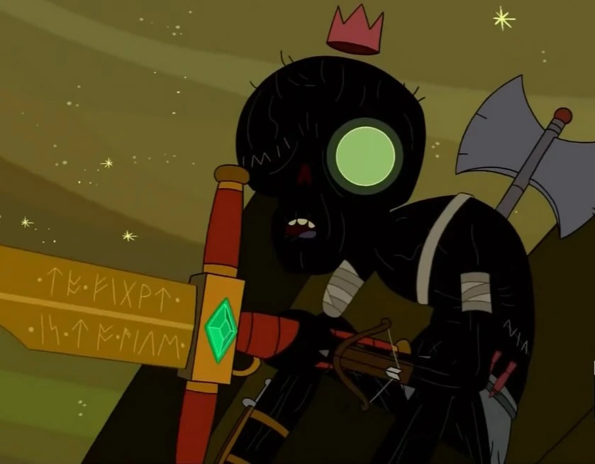 Fight King with his crown and his rune-carved sword
